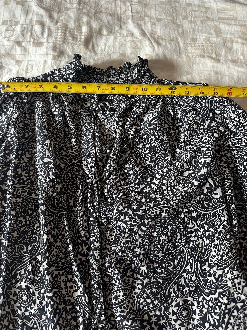Isabel Marant Black and White Paisley Button-Up Blouse - Picture 4 of 5